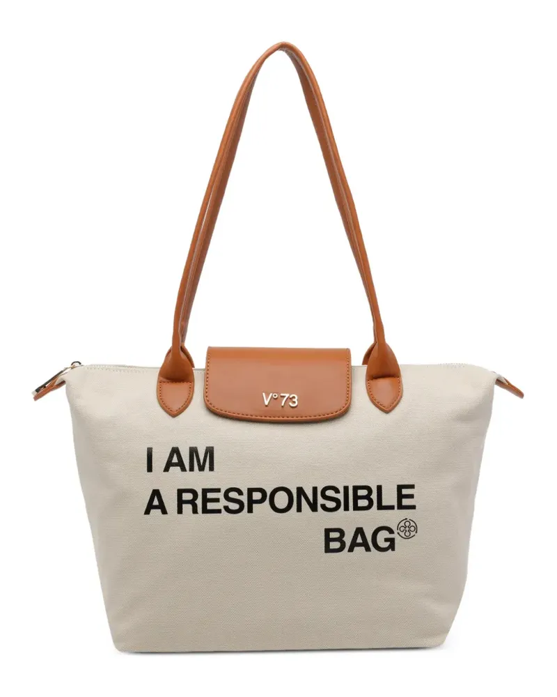 V°73 Shopping Responsable Tote Bag mit Logo - Nude Nude