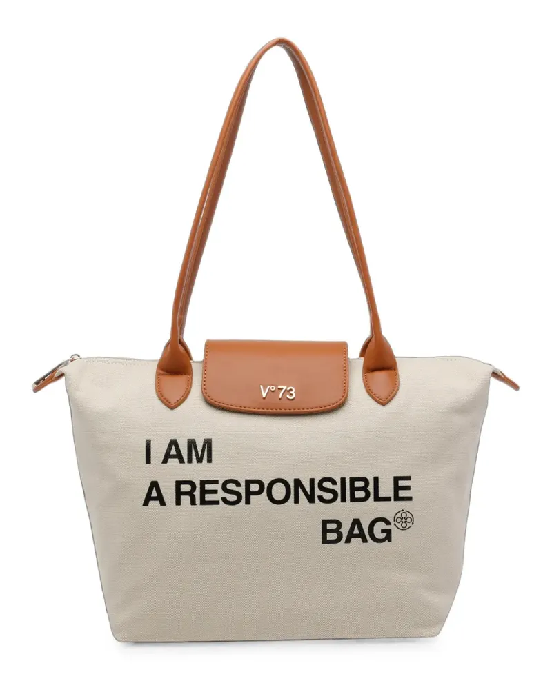 V°73 Shopping Responsable Tote Bag mit Logo - Nude Nude