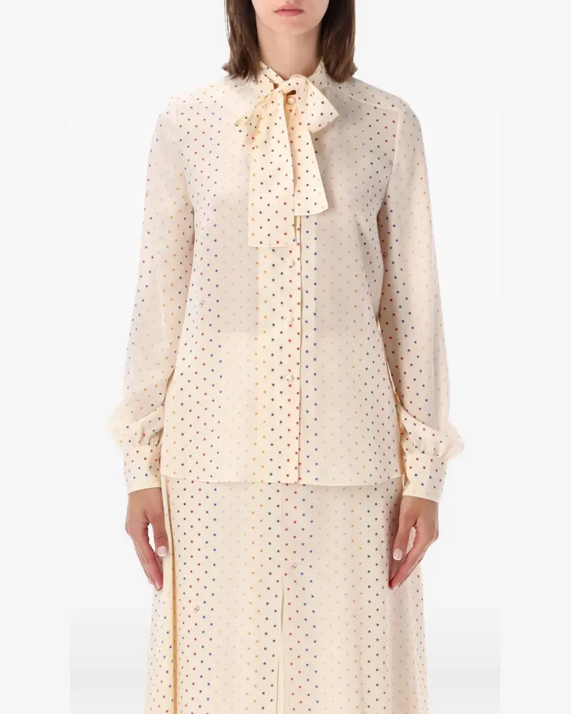Valentino Garavani Bluse mit Stern-Print - Nude Nude