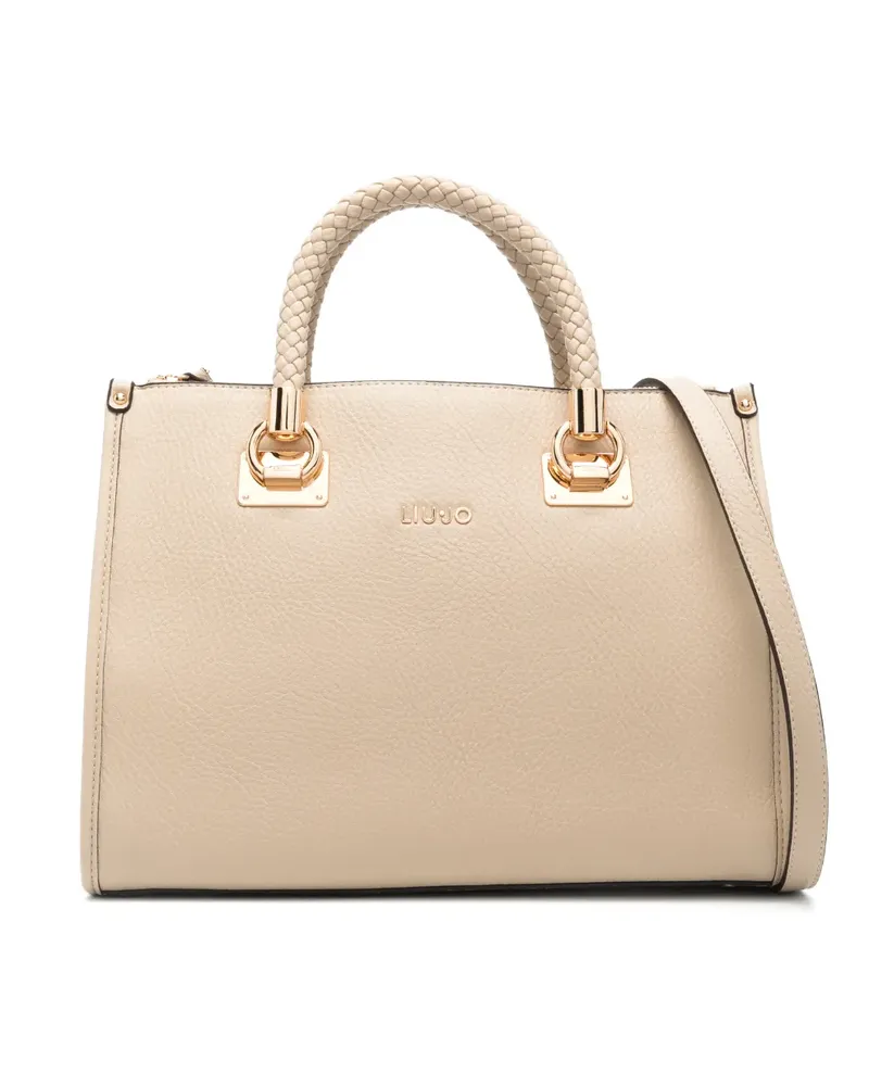 Liu Jo Mittelgroße Tote Bag mit geflochtenem Henkel - Nude Nude