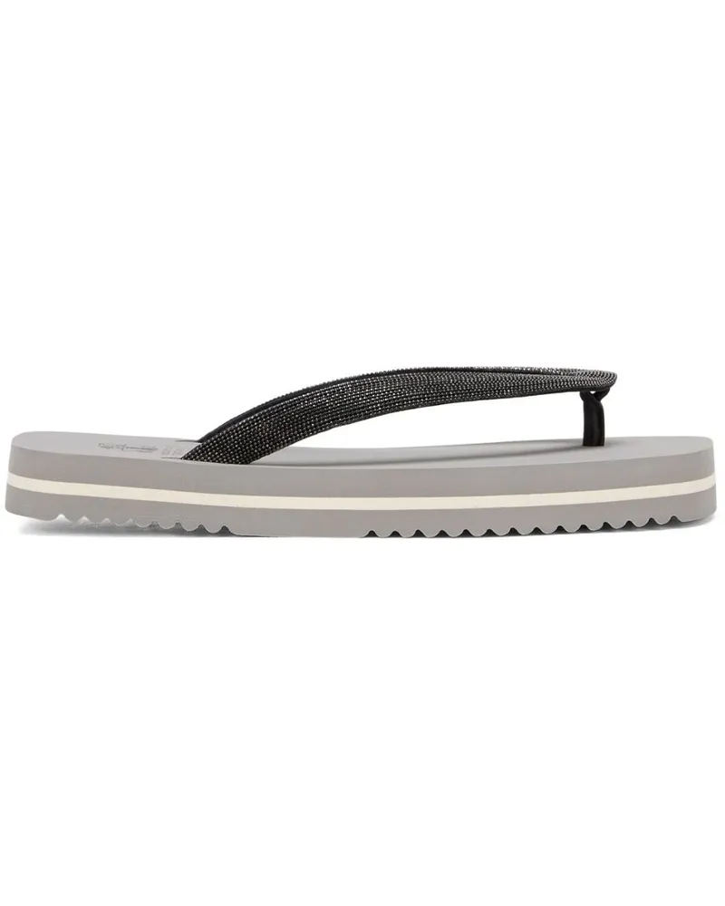 Brunello Cucinelli Flip-Flops mit Monili-Detail - Schwarz Schwarz