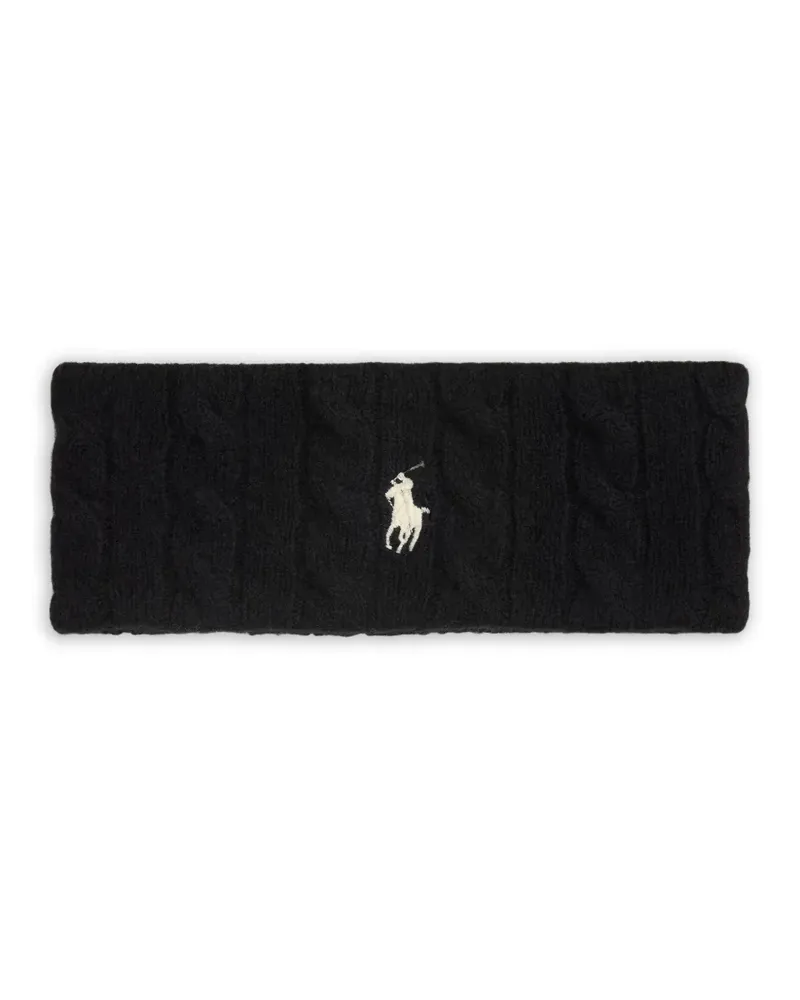Ralph Lauren Stirnband mit Zopfmuster-Stickerei - Schwarz Schwarz