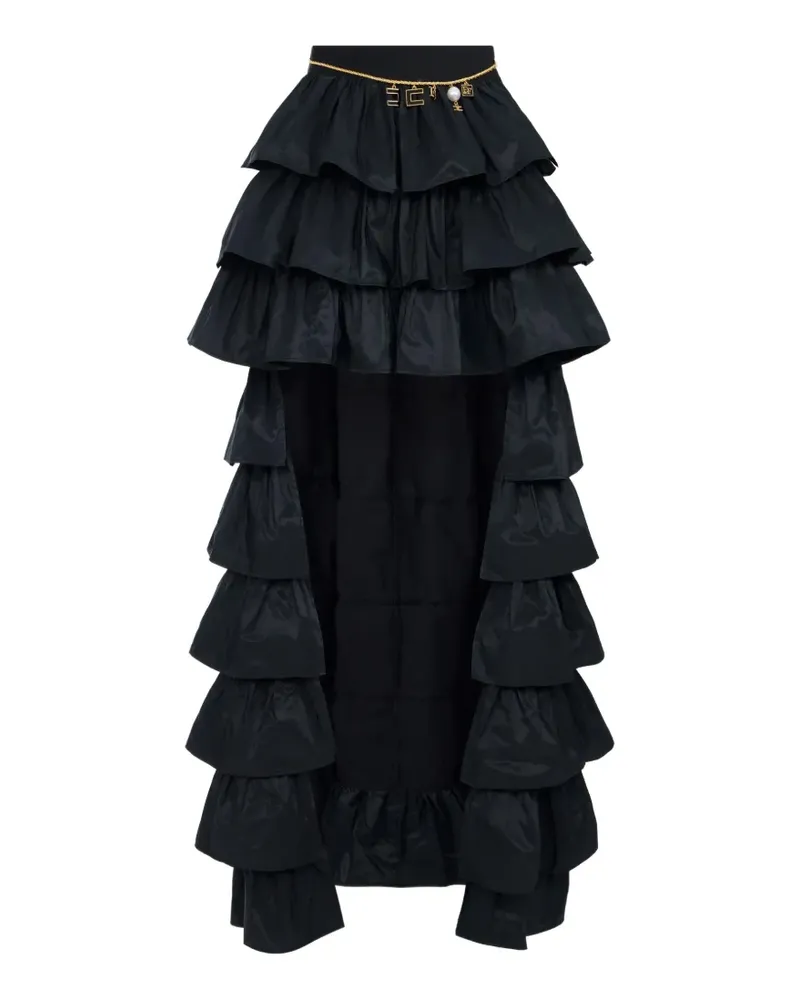 Elisabetta Franchi ruffled asymmetrical skirt - Schwarz Schwarz