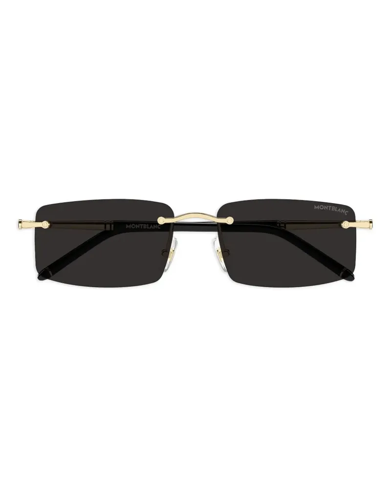 Montblanc Eckige Sonnenbrille - Schwarz Schwarz