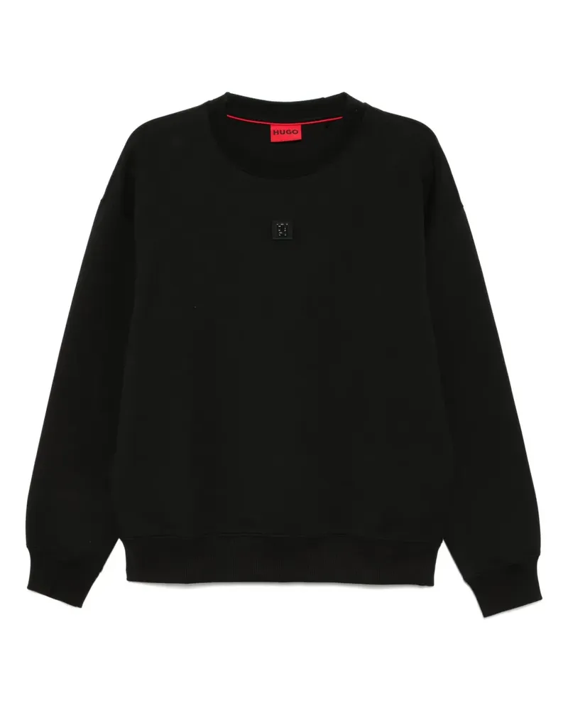 HUGO BOSS Sweatshirt mit Logo-Patch - Schwarz Schwarz