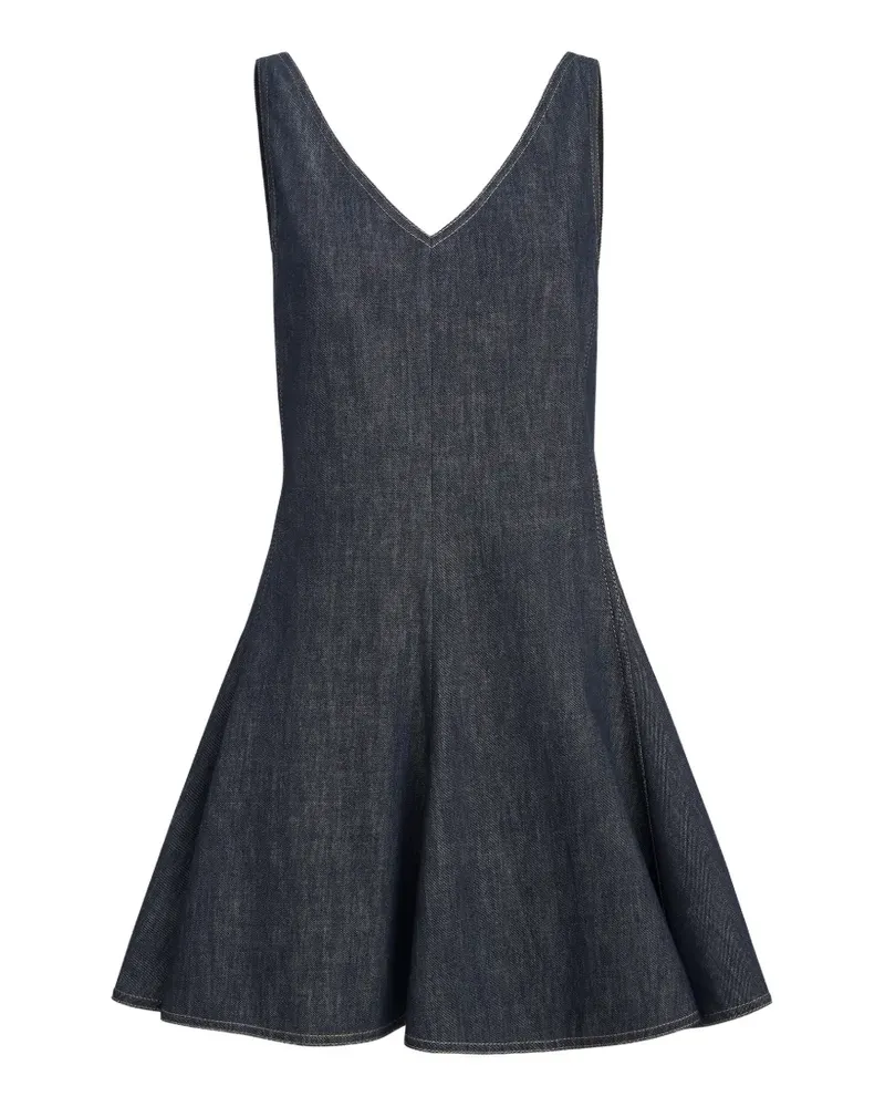 Brunello Cucinelli cotton denim-effect twill mini dress - Blau Blau