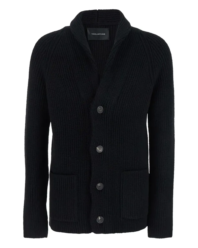 Tagliatore Cardigan mit Schalkragen - Schwarz Schwarz