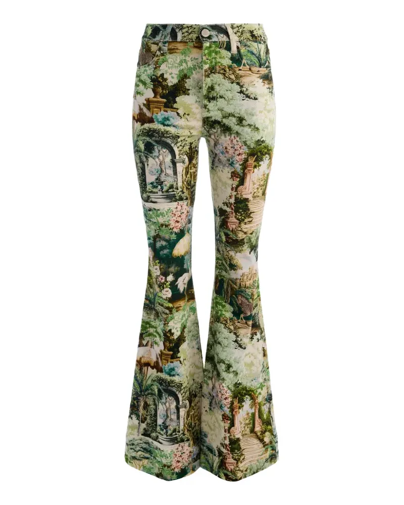 Alice + Olivia Beautiful printed flared trousers - Nude Nude