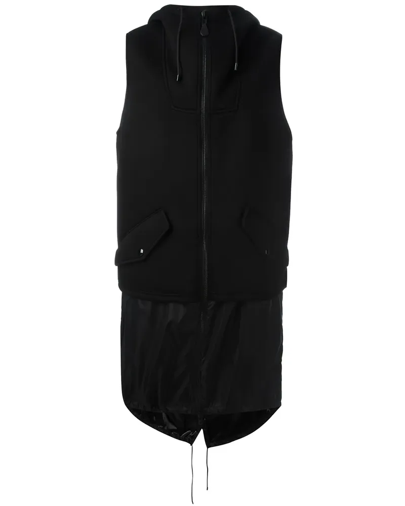 Givenchy Ärmellose Kapuzenjacke im Lagen-Look - Schwarz Schwarz