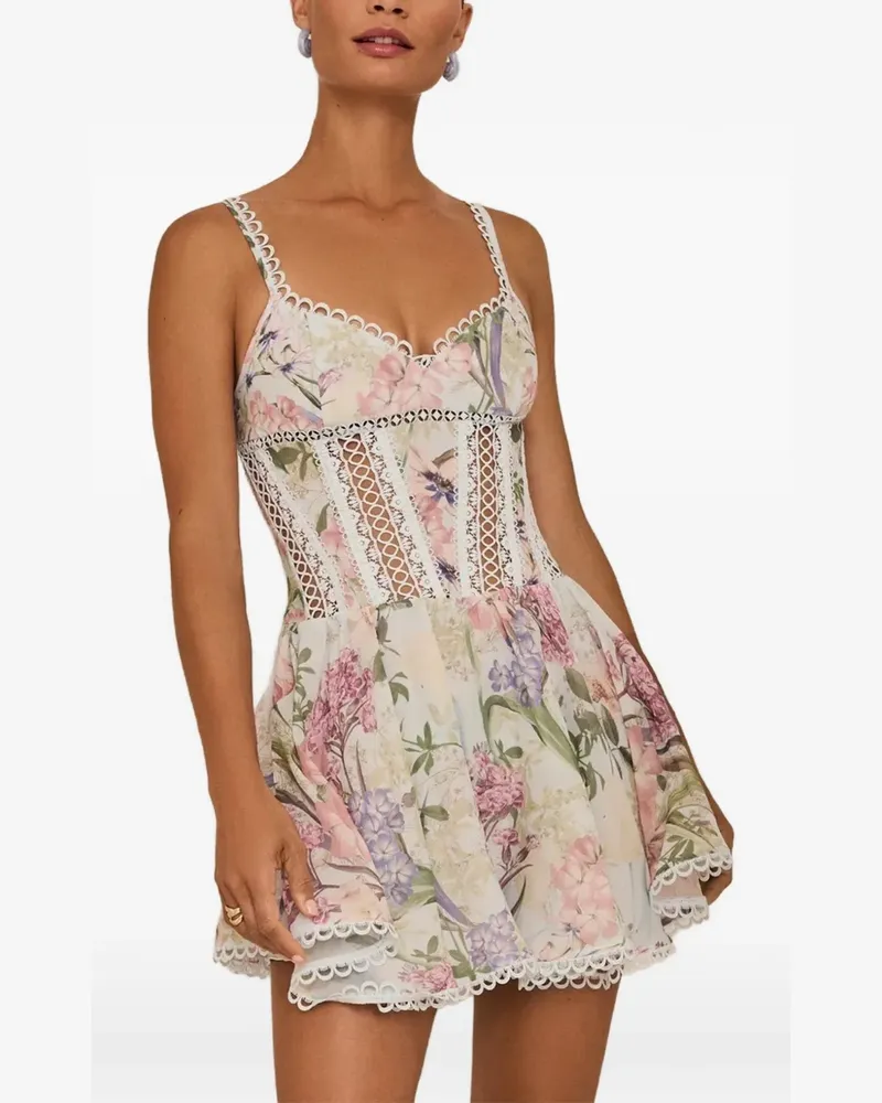 Charo Ruiz Gardenia floral-print mini dress - Nude Nude