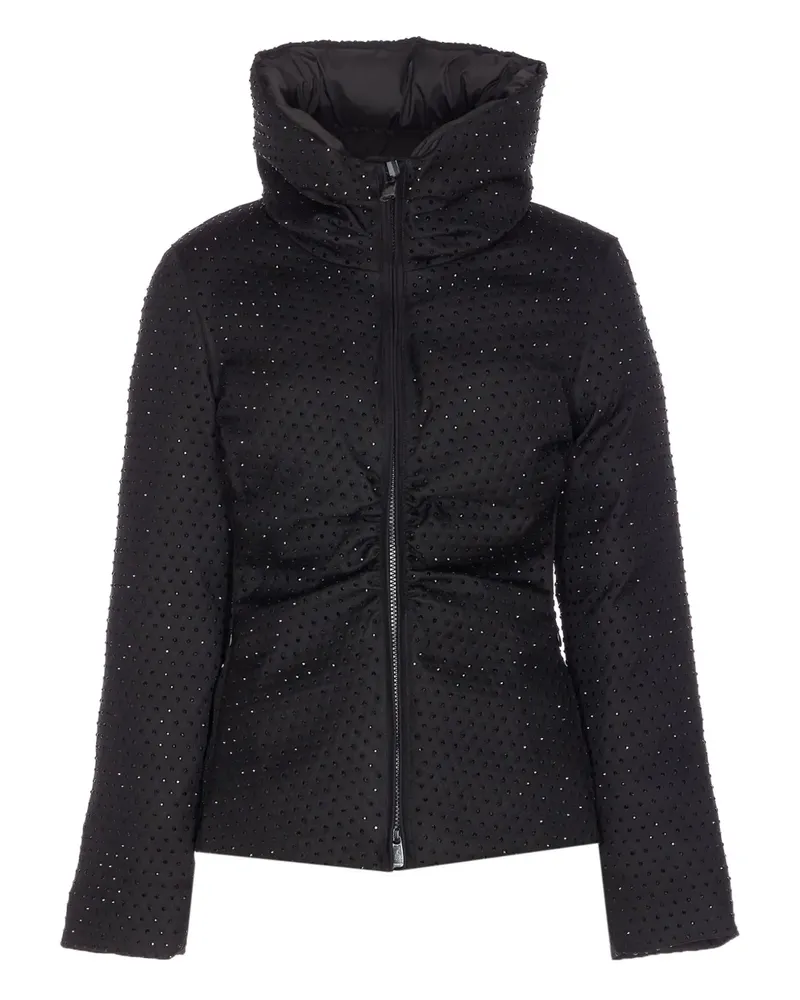 Pinko Stehkragen-Jacke mit Strassverzierung - Schwarz Schwarz