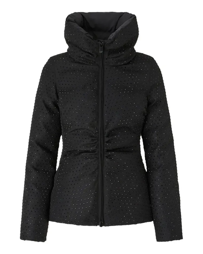 Pinko Stehkragen-Jacke mit Strassverzierung - Schwarz Schwarz