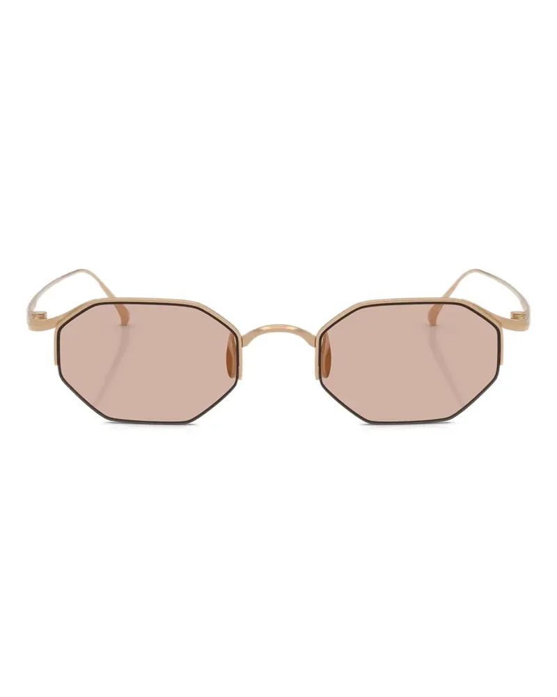 Giorgio Armani geometric-frame sunglasses - Gold Gold