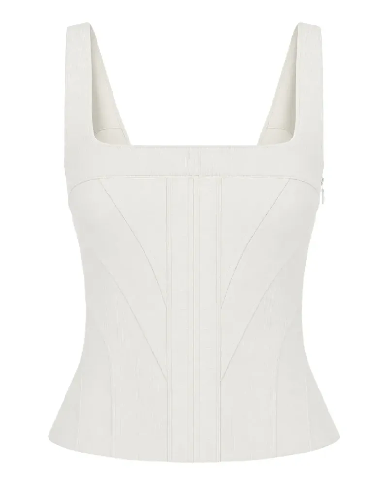 Giovanni Bedin ribbed-knit panelled top - Weiß Weiß