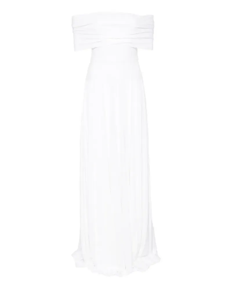 Norma Kamali off-shoulder pleated dress - Weiß Weiß