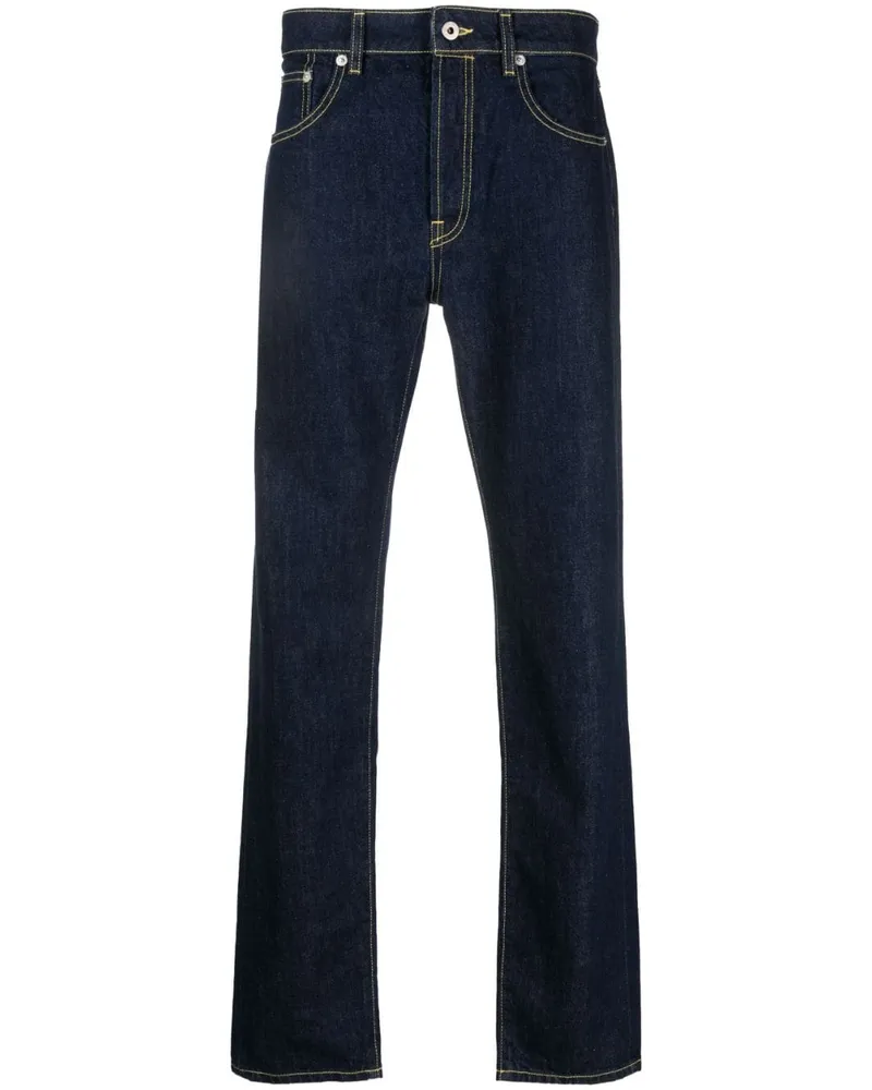 Kenzo Straight-Leg-Jeans mit Logo-Patch - Blau Blau