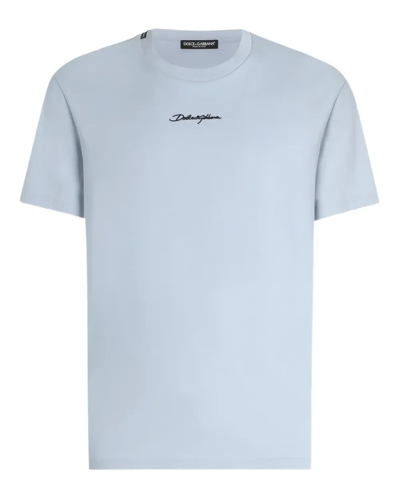 Dolce & Gabbana T-Shirt mit Logo-Print - Blau Blau