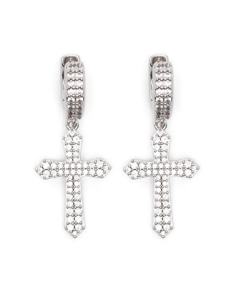 DARKAI Hängeohrringe mit Kreuz - Silber Silber