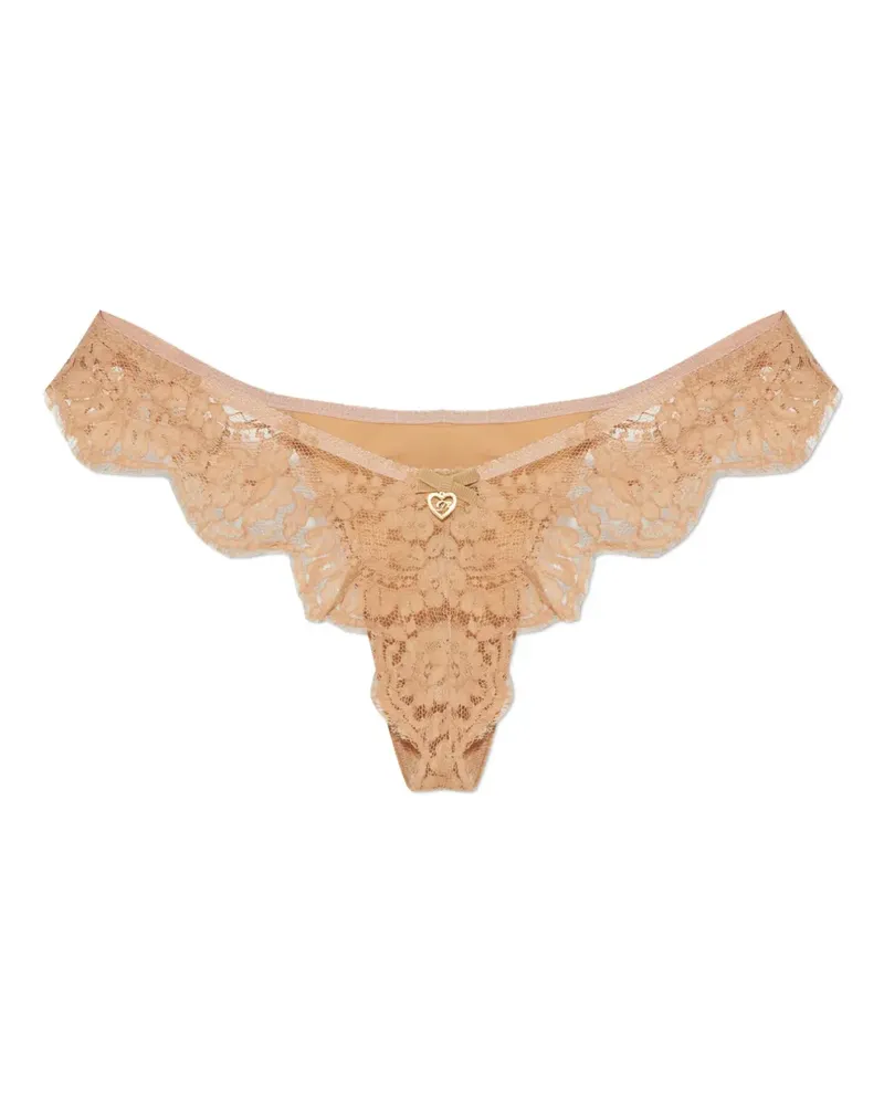 Dsquared2 Tanga mit Spitzendetail - Nude Nude