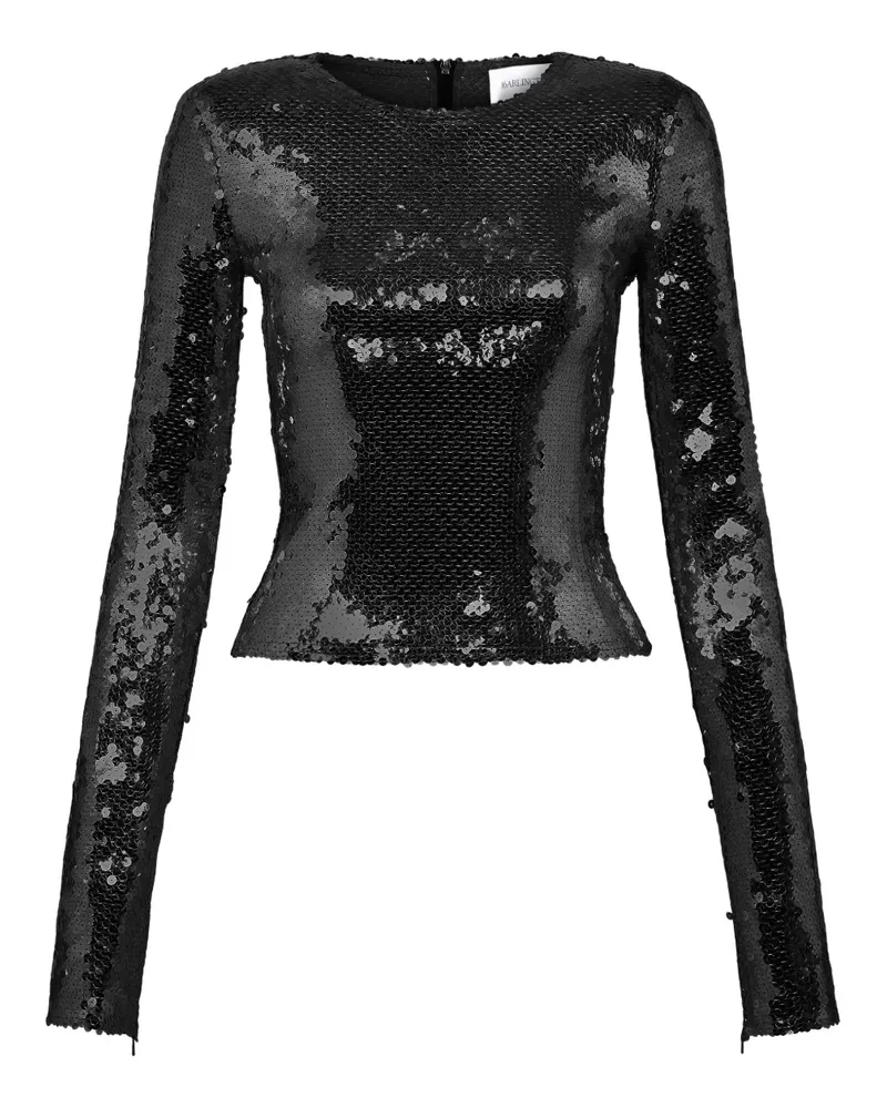 16ARLINGTON Loida T-Shirt mit Pailletten - Schwarz Schwarz