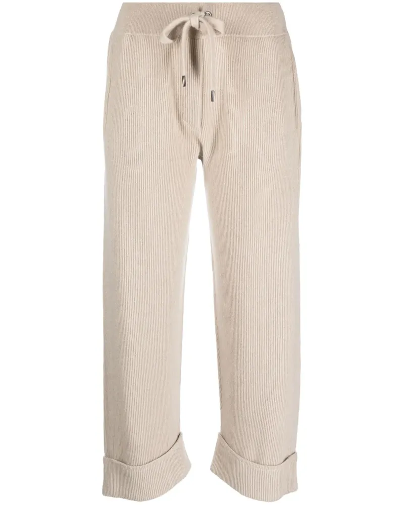 Brunello Cucinelli Cropped-Sporthose mit Kordelzug - Nude Nude