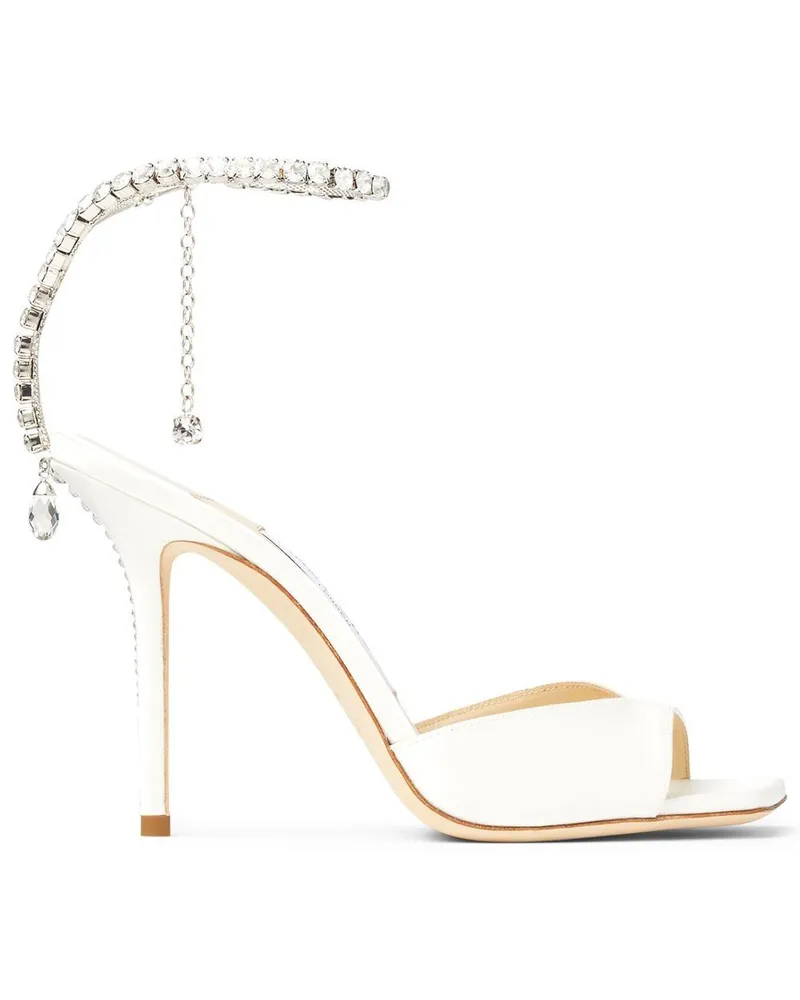 Jimmy Choo Saeda Sandalen 100mm - Weiß Weiß