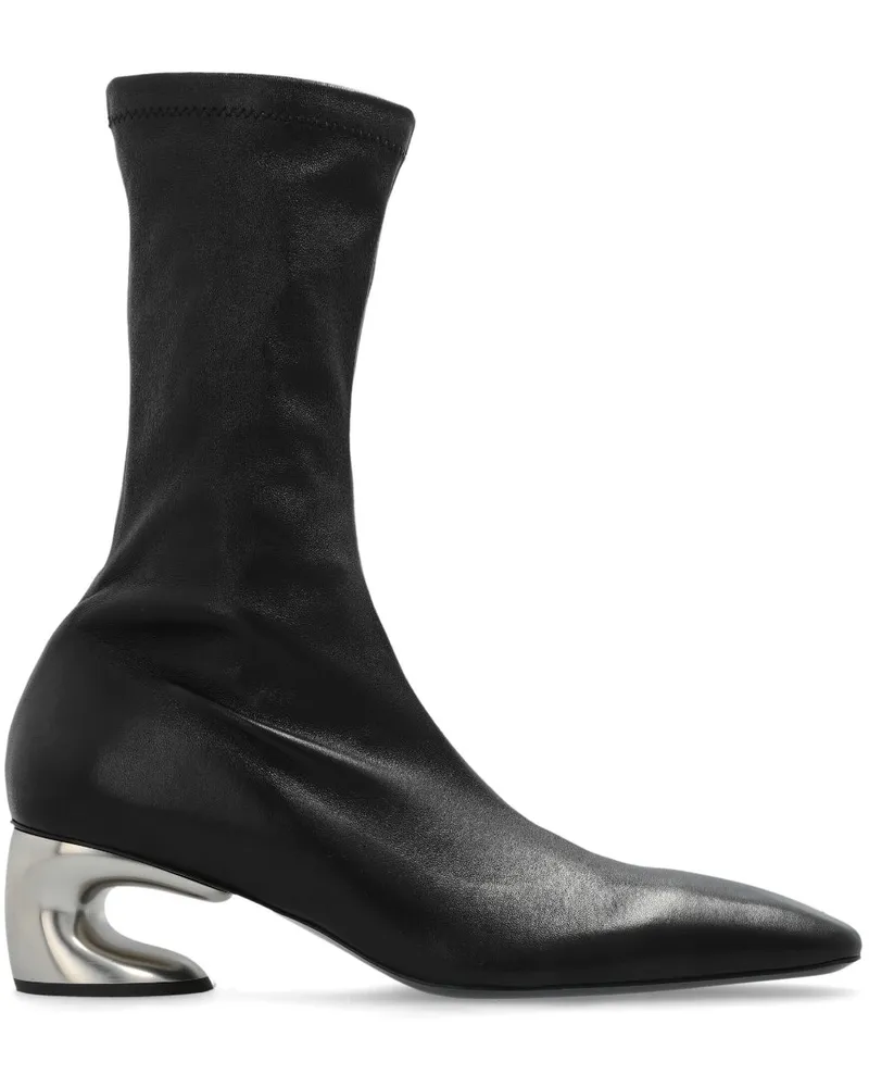 Jil Sander Stiefel mit Kontrastabsatz Schwarz