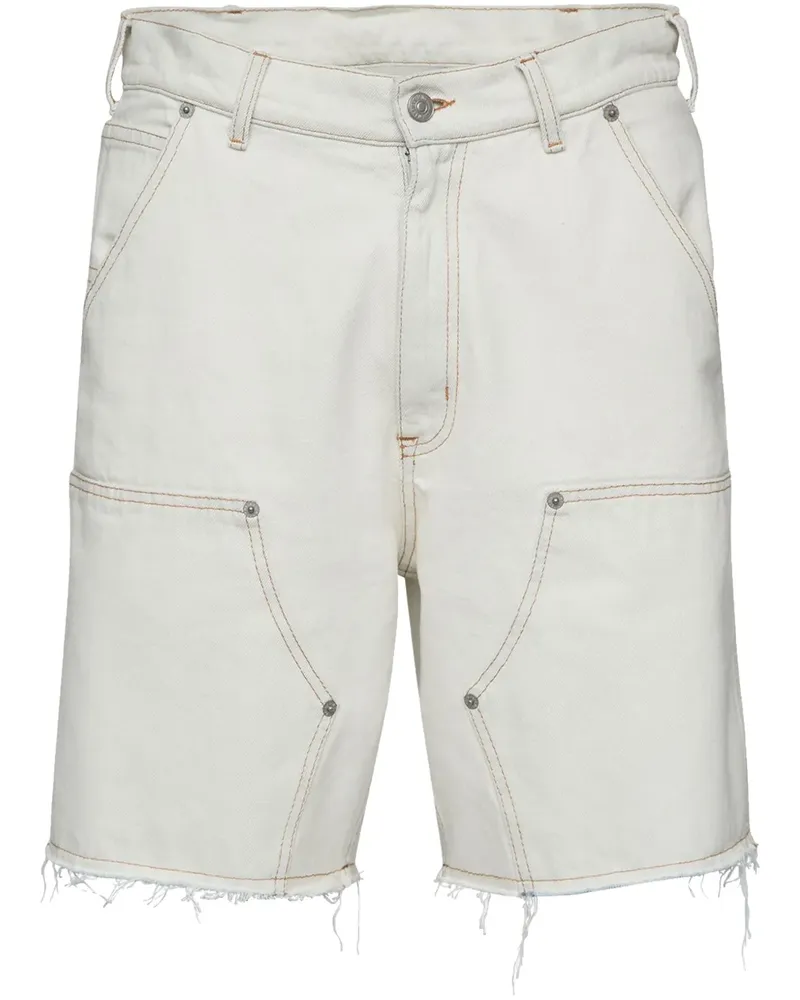 Maison Margiela Jeans-Shorts mit Nummern-Motiv - Weiß Weiß