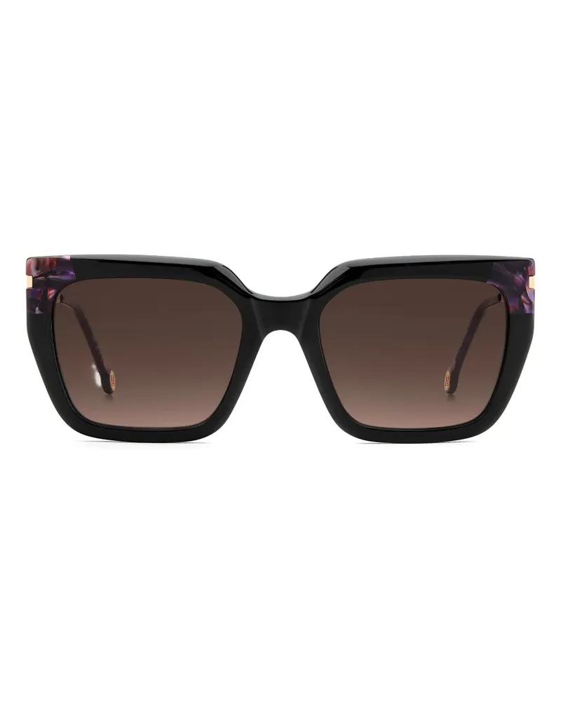 Carolina Herrera New York Eckige Sonnenbrille mit Farbverlauf - Schwarz Schwarz