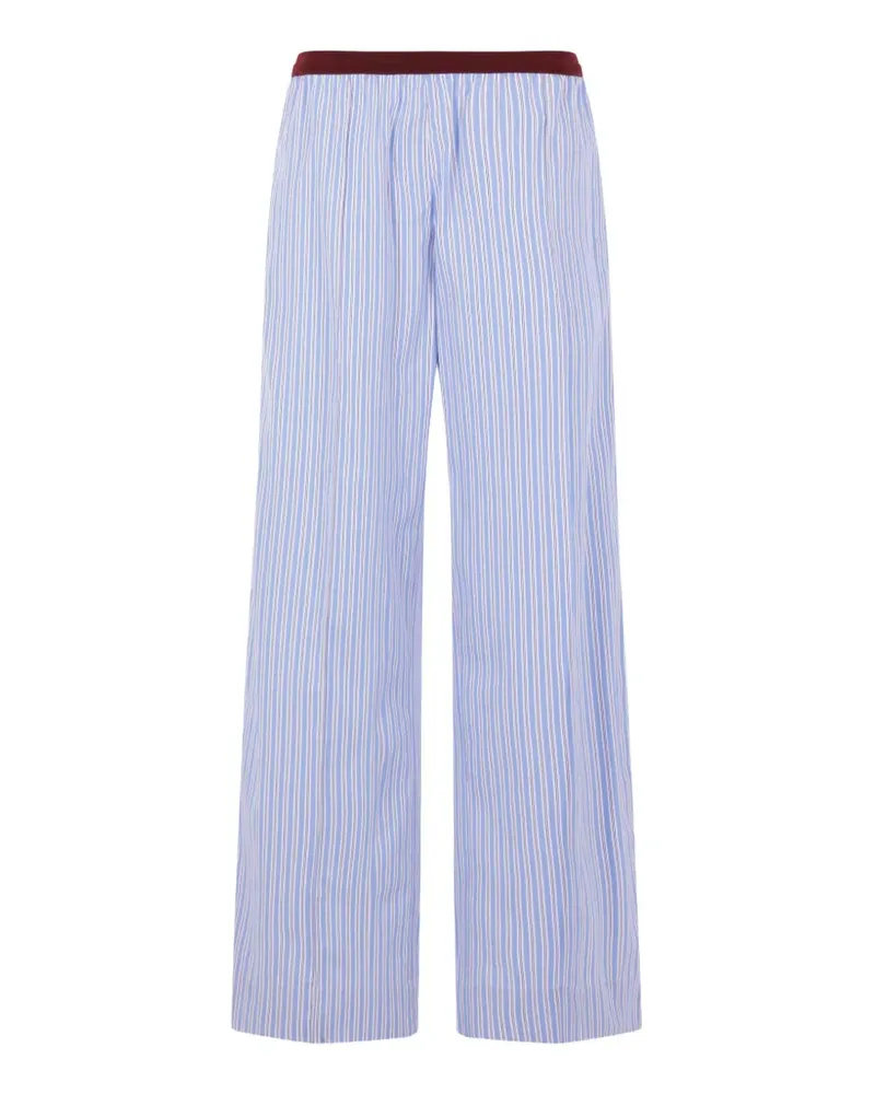 PLAN C Gestreifte Palazzohose - Blau Blau