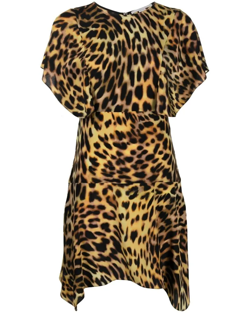 Stella McCartney Seidenkleid mit Leoparden-Print - Braun Braun