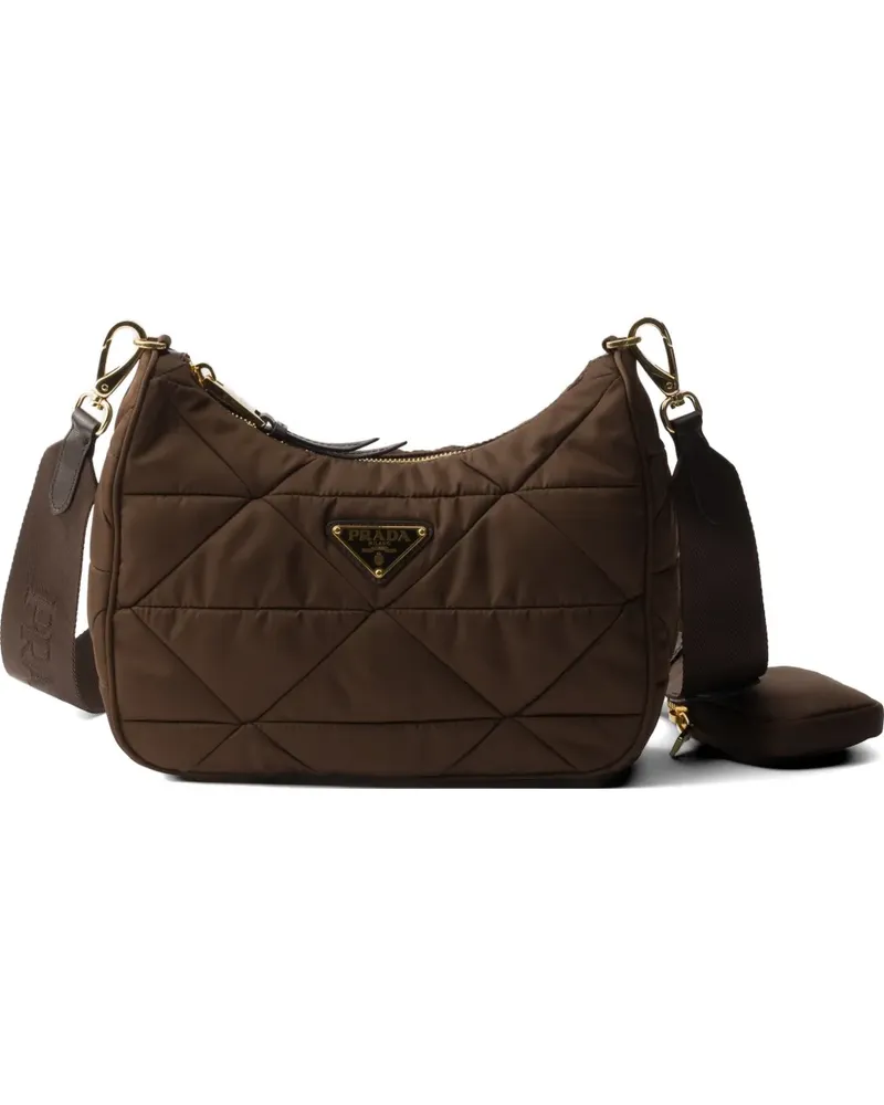 Prada Gesteppte Schultertasche - Braun Braun