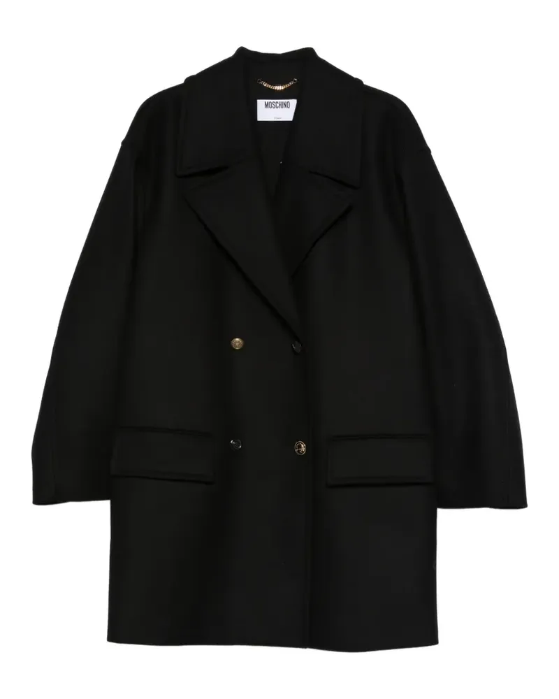 Moschino Doppelreihiger Mantel - Schwarz Schwarz