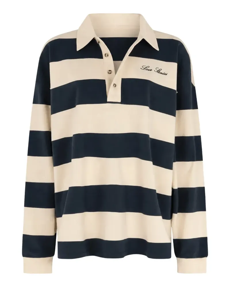 LOVE Stories Gestreiftes Poloshirt - Blau Blau