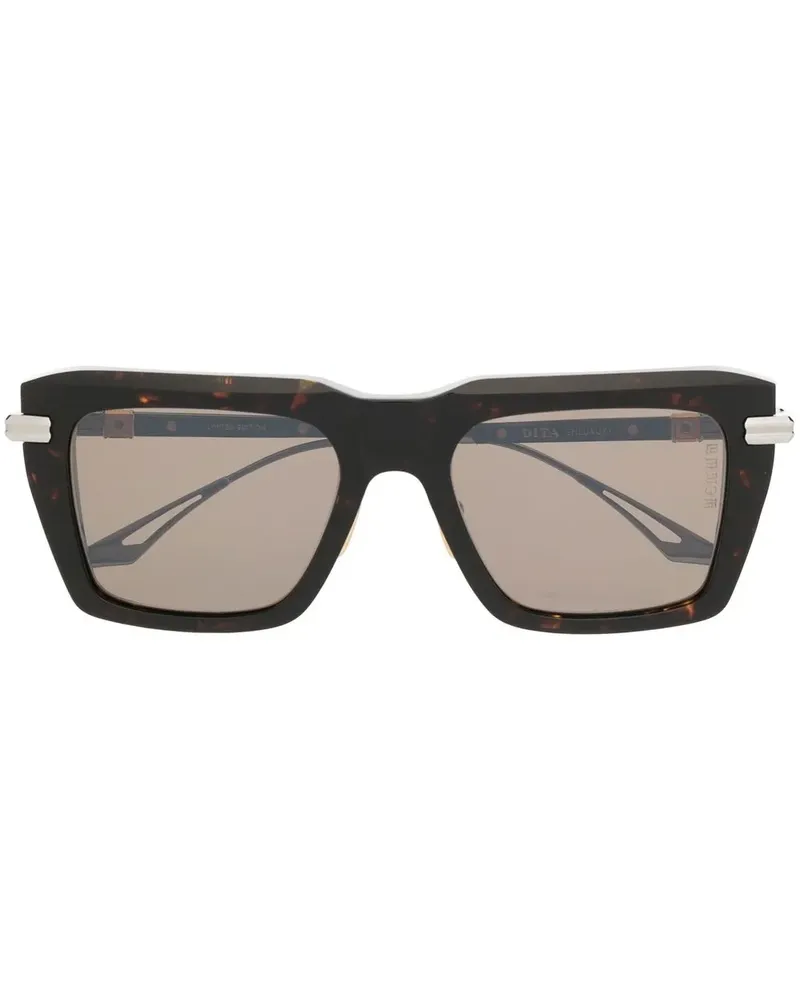 DITA Eckige Sonnenbrille in Schildpattoptik - Braun Braun