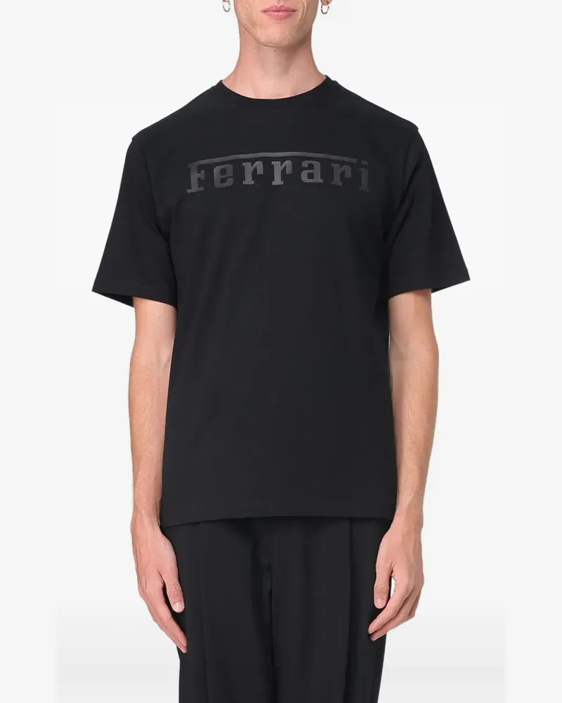 Ferrari T-Shirt mit Logo-Print - Schwarz Schwarz