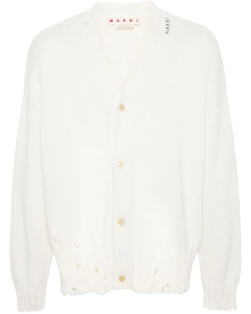 Marni Cardigan mit V-Ausschnitt - Weiß Weiß