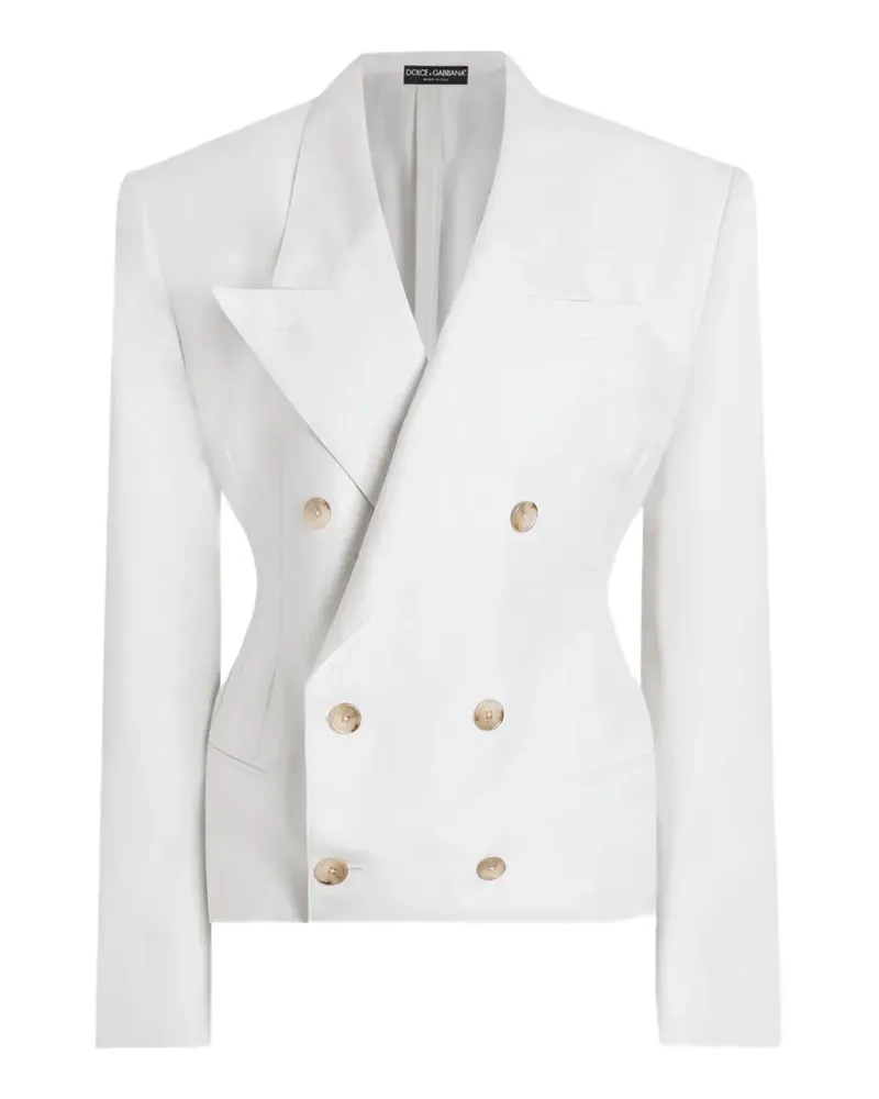 Dolce & Gabbana Doppelreihige Jacke aus Seiden - Weiß Weiß