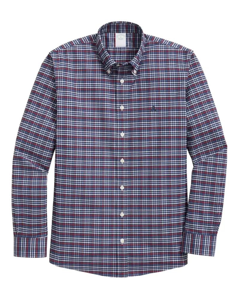 Brooks Brothers Kariertes Hemd mit Button-down-Kragen - Blau Blau