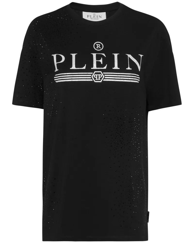 Philipp Plein T-Shirt mit Kristallen - Schwarz Schwarz