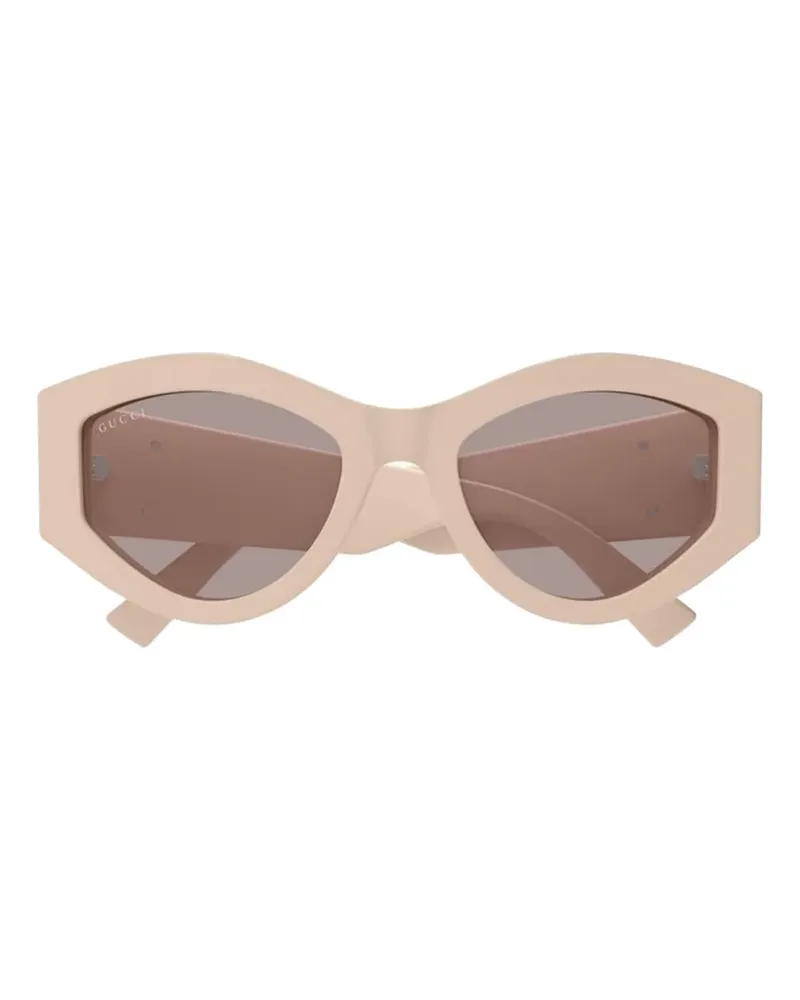 Gucci geometric logo sunglasses - Nude Nude