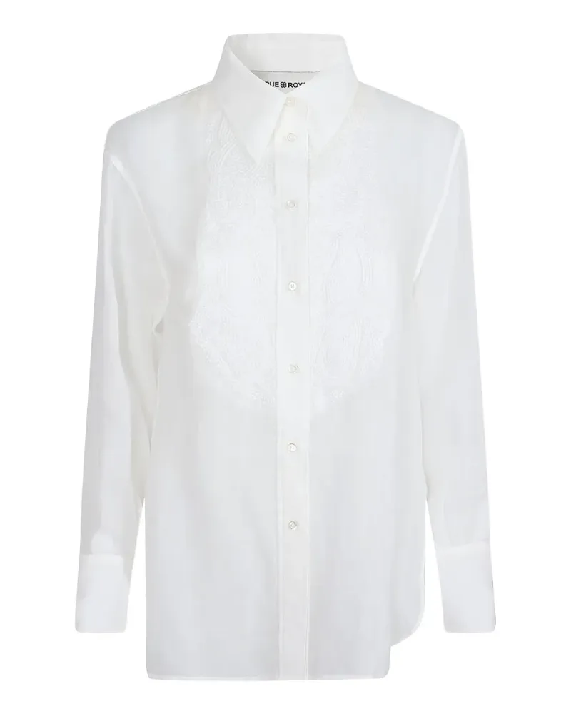 True Royal bead-embellished paisley-patterned shirt - Weiß Weiß