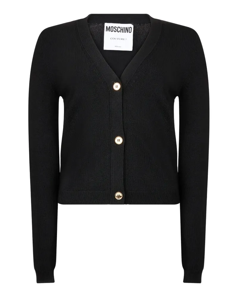 Moschino button-up V-neck cardigan - Schwarz Schwarz