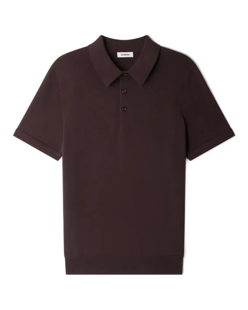 Sandro Poloshirt aus Baumwolle und Seide - Braun Braun