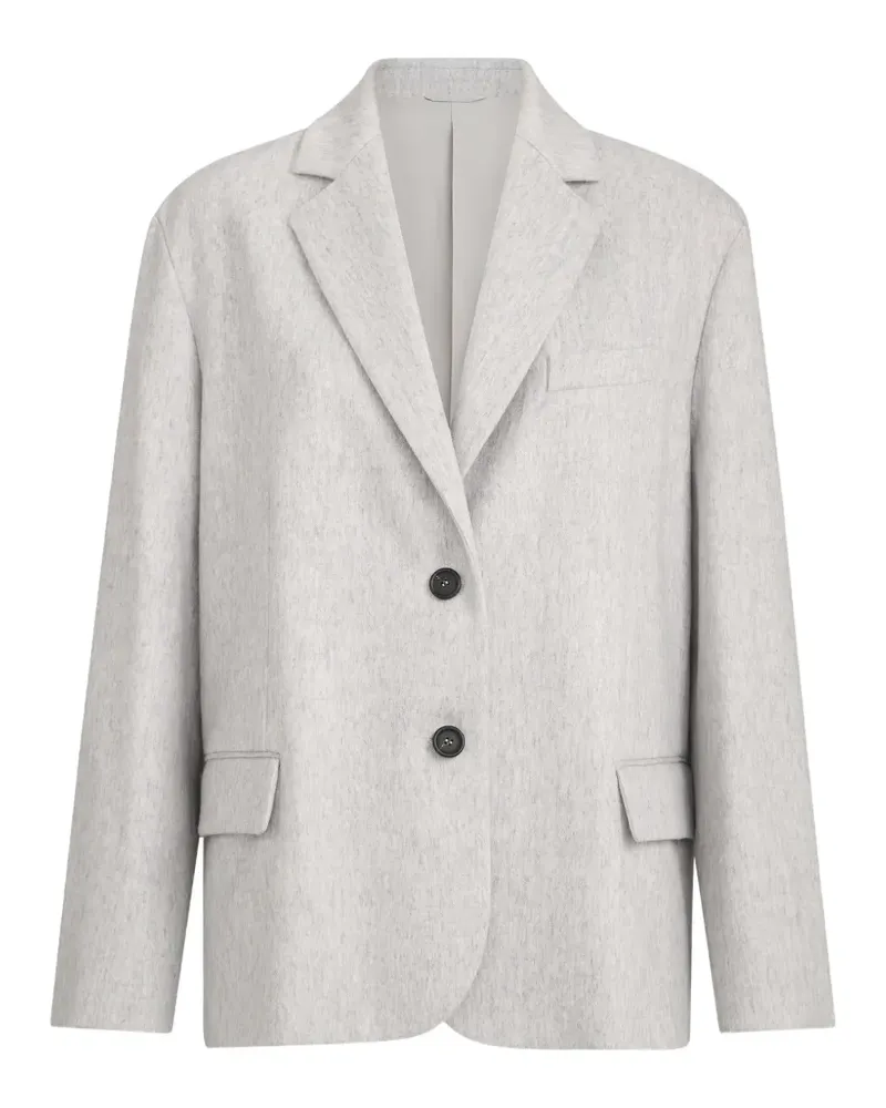 Brunello Cucinelli Woll-Flanell-Blazer mit Monili - Grau Grau