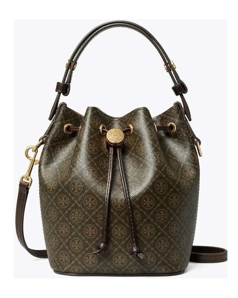 Tory Burch Mini T Monogram Beuteltasche - Braun Braun