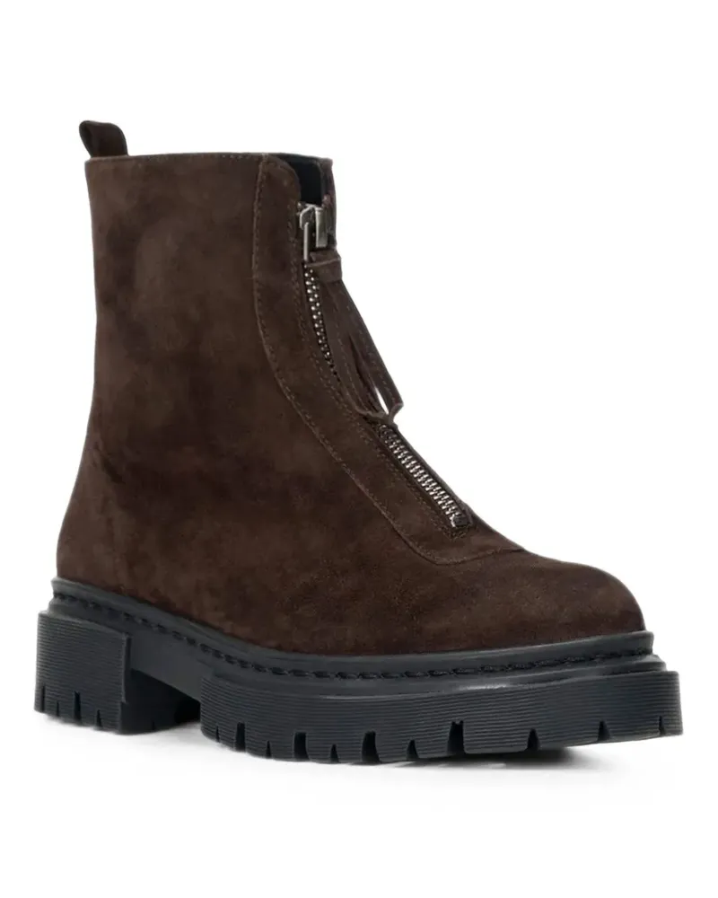 STAUD Miles zip-front ankle boots - Braun Braun