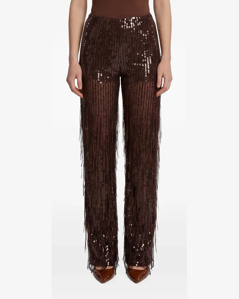 Federica Tosi High-Waist-Hose mit Pailletten - Braun Braun