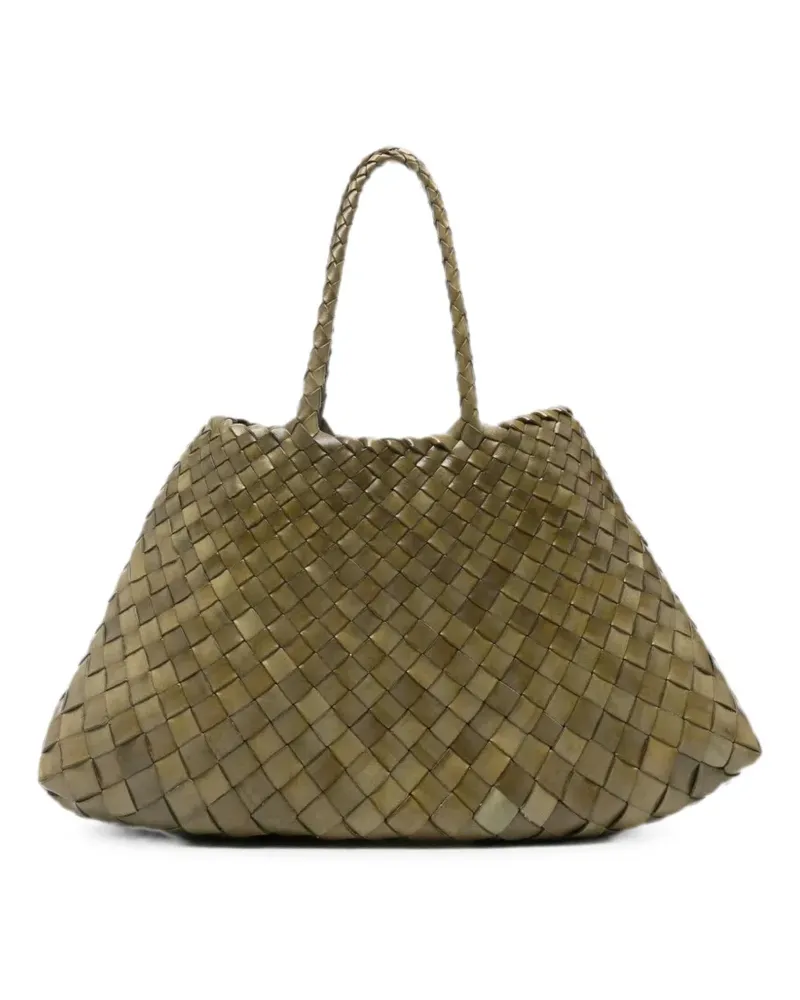 Dragon Diffusion big Santa Croce woven leather tote bag - Grün Grün