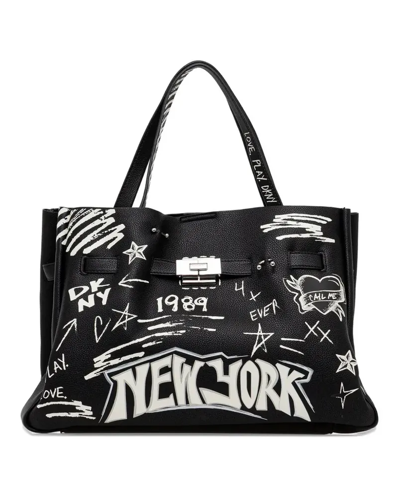 DKNY grafitti-print tote bag - Schwarz Schwarz